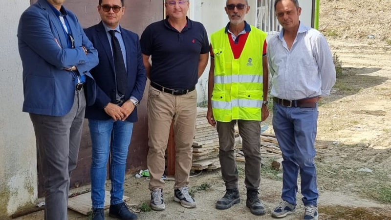 Sopralluogo sulla statale 106 'Jonica' presso il cantiere per realizzazione della rotatoria in località Gabella